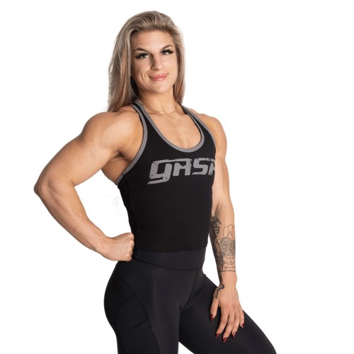 Gasp Rib crop t-back Noir | 2489507-TC