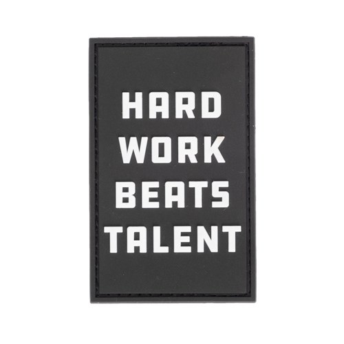 Gasp Rubber Patch 8x5 Hard work beats talent | 6539207-MG